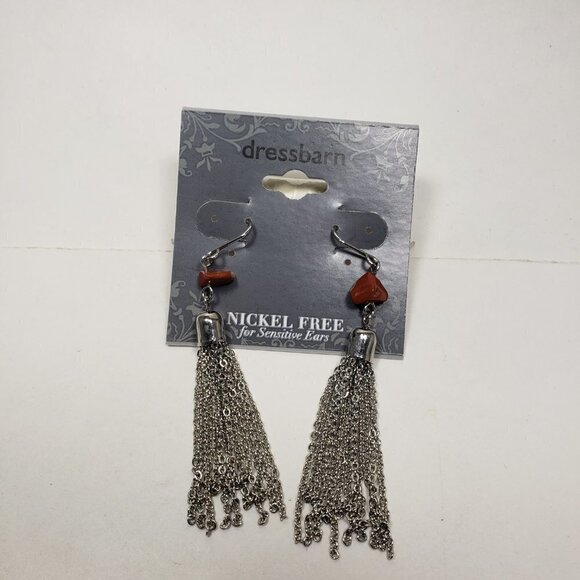 2/$30 Silver tone Beaded Fringed Fishhook Drop Dangle Earrings Women's Jewelry - Picture 7 of 8
